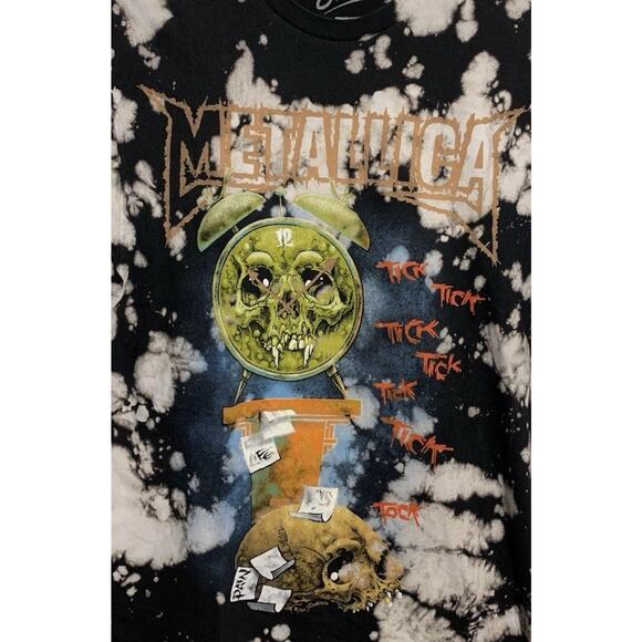 Metallica Sz Med Life is Pain Bravado Death Is Pain Graphic Tee Black Acid Wash - Picture 3 of 8